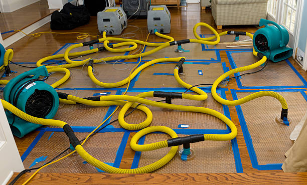 Professional Flood Damage Restoration technician working in Beaverton, MI